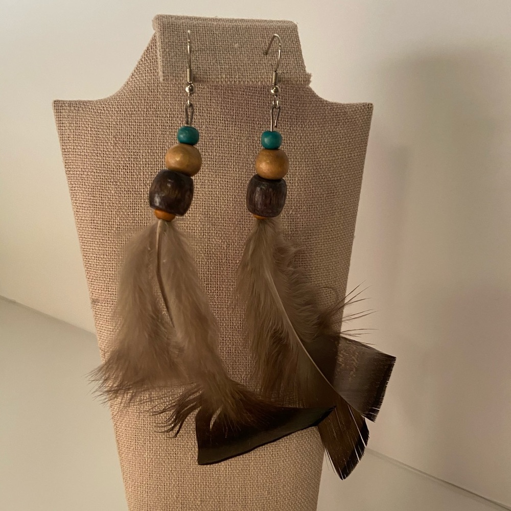 Boho feather earrings